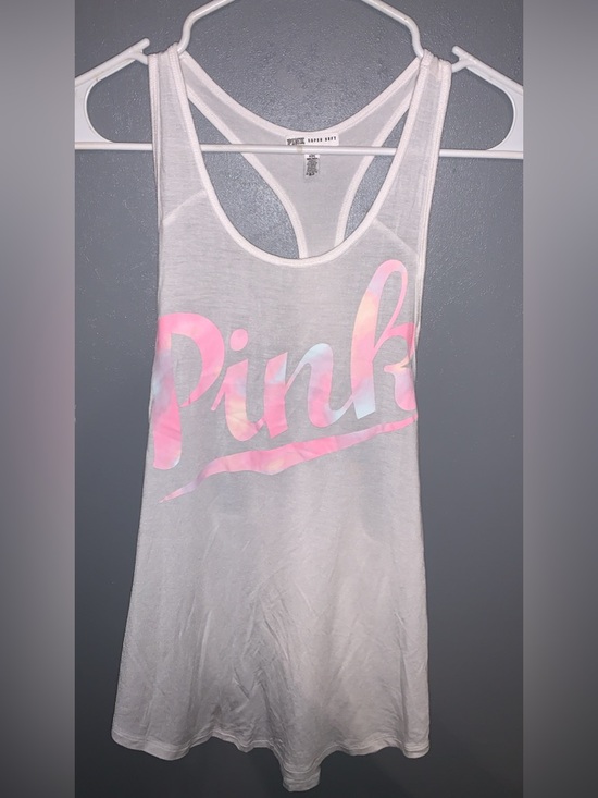 PINK Victoria's Secret Tops - PINK Victoria's Secret White Tank with Pink Logo